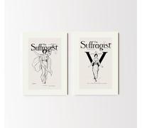 Set of Two Suffragist Newspaper Posters | Vintage Votes for Women Print, Antique Wall Art Poster, Equality Artwork, Female Rights Picture