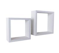 Set of Two Wall Mounted Cube Shelves, Pair of Hudson Floating Wall Storage Units