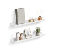 Set of Wall-Mounted Picture Ledge, Matte White / Set of 2 (10 x 80cm)