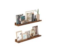 Set of Wall-Mounted Picture Ledge, Rustic Brown / Set of 2(10 x 60 cm)
