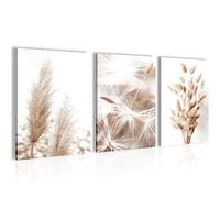 Set of Wall Pictures Boho Style - COMPLETELY READY TO HANG - Modern Collage Beige - Living Room Bedroom - N008935a
