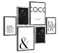 Set of Wall Pictures Fashion - Stylish, NO Frame Required - Modern Collage Quotes - Living Room Girl Teenager - N002363a
