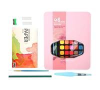 Set of water colors paint for adults, water colors paint set - 48 colors pastel sketch solid set - Pastel palette, travel palette design, supplies