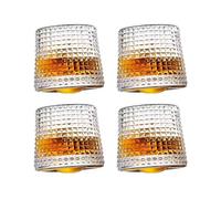 Set of Whisky Glasses in Rotating Glass, Wisky Glasses with Spherical Bottom for Tasting and Stemless Tumblers of High Quality, 4 Pieces Glass Glasses Particular for Rum, Gin, Bitter and Spirits