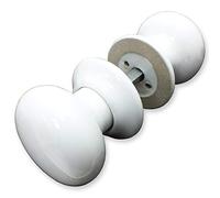Set of White Ceramic Mortice Door Knobs from White Hinge: All Fixings Supplied.