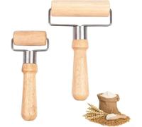 Set of Wooden Rolling Pins for Rolling For Pizza and Cookie Dough with Small and Medium Sizes and Polished Non-Coating