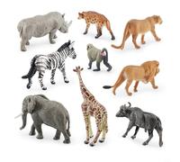 Set of Zoo Animal Figures Realistic For Zebra, Lion, Rhino, and Elephant for Displays and Decorative Uses