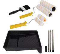 Set Paint Rollers Extension Pole Tray Brush Roller