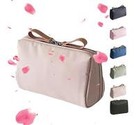 Set Patient Travel Makeup Pouch, 2024 New set patient makeup bag, multi compartment toiletry cosmetic bag, multi compartment toiletry bag, Large Capacity Waterproof Makeup Bag (S,Beige)