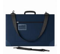 Set Portfolio Folder for Artwork large size19Hx26Lx2,8W and A4 Zip Mesh Pouch , Blue Color 600D Oxford Large Portfolio Tote Bag , Shoulder & Handle Carry Art Bag with Pocket , Canvas Art Storage