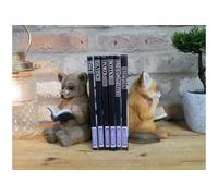 Set Realistic Bear & Fox Book Ends Bookends Fun Style Retro Gift