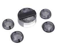Set: rear light cap round 120mm + turn signal caps, smoke gray - for Simson S50, S51, SR50