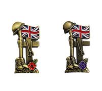 Set Red and Purple Flower Badges and Pins Remembrance Day Lest We Forget Golden Brooch Cross Union Jack Flag Soldier Veterans Animal Pet