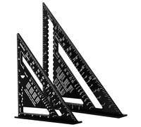 Set Square - Speed Square 12 +7in Metric Triangle Ruler Kit Aluminum Alloy Carpenters Roofing Rulers with 17 Types of Drill Holes 90 Degree Thickened Triangle Ruler Protractor Metric Woodwork Squares