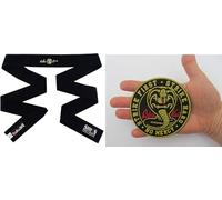 SET Strike First Headband Hachimaki - Cobra King kais Karate Cloth ROUND Badge 3.5inch Karate Kid Mr Miyagi Daniel movie novelty