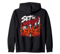 Set The World On the Fire Jesus Is King Gospel Revival Zip Hoodie