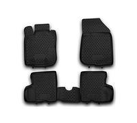 Set TPE Black Rubber Car Floor Mats VD434 All Weather Odorless Car Floor Mat Liners 5-piece Set Car Accessories Compatible With Dacia Duster 4WD 2011 2012 2013 2014 2015