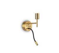 Set Up Wall Light + Reading Light Brass Without Shade 3000K Netlighting Yellow One Size