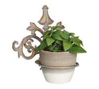 Set Wall-Mount Flower Outside Pot Rack Cast Iron Ornament Plant Holder Vintage