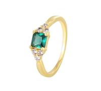 Set Wedding Ring, Pretty Rings Gold White Square Lab Created Emerald with Lab Created Emerald 14K Yellow Gold Size S 1/2