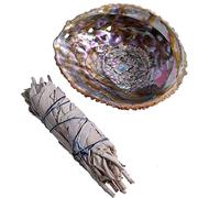Set: White Sage Middle Smudge and wounderfull Natural, Inside Polished, Abalone Shell 4-5Inch (~11-13,5 cm) - Salvia Apiana - White SAGE Smudge ML 5-6'' (~ 13-15cm~ 30-35g.)