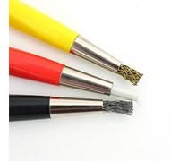 Set x 3 brass steel & fiberglass Scratch brush pen removes rust scratches