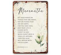 Set Your Minds On Things That Are Above Metal Sign Bible Verse Wall Art Scripture Poster Decorative Pictures 8×12 Inch