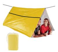 SET007 1-Pack Mylar Survival Life Tent, 2 Person Emergency Shelter Tube Tents with Paracord • 90% Heat Retention, Waterproof, All Weather Protection for Hiking, Camping & Outdoor-Yellow