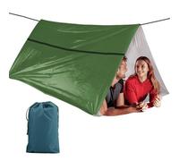 SET007 1-Pack Mylar Survival Life Tent, 2 Person Emergency Shelter Tube Tents with Paracord • 90% Heat Retention, Waterproof, All Weather Protection for Hiking, Camping & Outdoor-Green