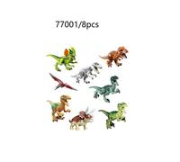(Set2-8PCS) 8Pcs Mini Jurassic World Park Dinosaur Building Blocks