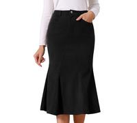 Seta T Women's Corduroy Skirts High Waist Mermaid Work Fall Midi Skirt