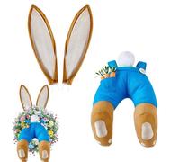 Setauoo 3pcs Easter Bunny Wreath Kit, Rabbit Butt Wreath Attachment Craft, For Spring Wall Farmhouse Porch Decor 11.6x9.5in