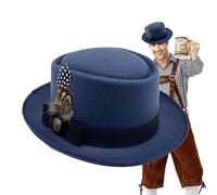 Setauoo Bavarian Hats For Men,German Bavarian Oktoberfest Costume - Oktoberfest Outfits Women, Costume Accessories With Feathers, Emblems, For, Folk Festivals For Adults