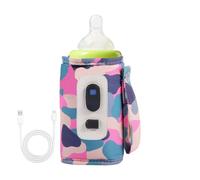 Setauoo Car Baby Bottle Warmer,Milk Heat Keeper USB - Rapid Heating Milk Bottles Warmer Heat Keeper with Temperature Display for All Bottles, Family Outing