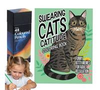 Setauoo Cat Coloring Book for Kids - Cute Cat Coloring Book for Adults - Crafts Supplies Set Relaxing Activity for Women Teens Girl Enthusiasts Friends Gathering