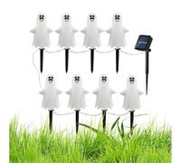 Setauoo Halloween Lights Outdoor - Solar Panel Halloween Garden Lights - Ghost Decor Spooky Lantern Waterproof for Landscape Poolside Pergola Photography Prop Backyard