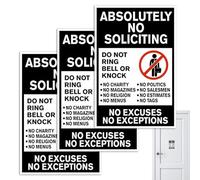 Setauoo No Soliciting Sticker for Home - 3-Piece Absolutely No Soliciting Sign for Ring Doorbell - Decal Set for Window Office Building Notice Board Warehouse Porch Mailbox Wall Outdoor