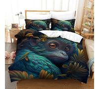 SetBedding Tropical Alien Monkey Cyan three-Piece Quilt Cover Microfibre Microfiberquilt cover Cases Ultra Soft All Season Size: 200X200cm (1 quilt cover with 2 pillowcases)
