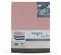 SETEX - Flannelette Bed Sheet with Elastic Band Cuddly Soft - Flannelette Fitted Sheet Made of 100% Cotton with All-Round Elastic Band - Bed Sheet 90 x 200 cm Dusky Pink, 1 Piece