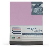 Setex - Flannelette Bed Sheet with Elastic Band Cuddly Soft - Flannelette Fitted Sheet Made of 100% Cotton with All-Round Elastic Band - Bed Sheet 180 x 200 cm Lilac