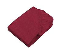 SETEX Flannelette Fitted Sheet Melange, 90 x 200 cm Fitted Sheet, Approx. 90% Cotton/Approx. 10% Polyester, Bed Sheet in Dark Red
