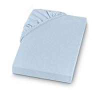 SETEX GOTS Fitted Sheet, Light Blue, 160 x 200 cm