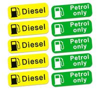 Setgoold 10 Pcs Petrol & Diesel Stickers Self-Adhesive, Yellow & Green | Petrol diesel fuel labels, Visibility Markers, Waterproof & weatherproof, Durable outdoor use, Ideal for car truck lorry