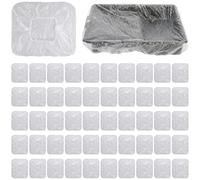 Setgoold 50Pcs Disposable Paint Tray Liners, 9 Inch | Transparent Elastic Liner, Easy to use & dispose,Paint Roller Tray Liners For Walls and Ceilings Painting