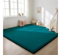 SETHEPACE 2CM Thick Baby Play Mat 80x200CM, Soft Coral Velvet Crawling Mat for Infants&Toddlers, Padded Nursery Rug for Bedroom, Playroom, Living Room, Non-Slip Baby Mats for Floor Play(Blue)