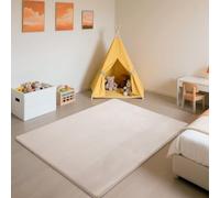 SETHEPACE 3CM Thick Baby Crawling Mat, Soft Beige Rugs Living Room 80x200 CM, Mellow Mat, Short Pile Rugs for bedroom, Kids Room, Nursery, Baby Play Mat with Non-slip Backing