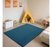 SETHEPACE 3CM Thick Baby Crawling Mat, Soft Blue Rugs Living Room 80x200 CM, Mellow Mat, Short Pile Rugs for bedroom, Kids Room, Nursery, Baby Play Mat with Non-slip Backing