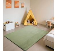 SETHEPACE 3CM Thick Baby Crawling Mat, Soft Grass Green Baby Play Mat 100x200 CM, Tatami Mat, Short Pile Rugs for bedroom, Kids Room, Nursery, Rugs Living Room with Non-slip Backing