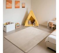 SETHEPACE 3CM Thick Baby Crawling Mat, Soft Light Brown Rugs Living Room 100x200 CM, Mellow Mat, Short Pile Rugs for bedroom, Kids Room, Nursery, Baby Play Mat with Non-slip Backing