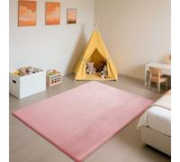 SETHEPACE 3CM Thick Baby Crawling Mat, Soft Pink Baby Play Mat 130x190 CM, Tatami Mat, Short Pile Rugs for bedroom, Kids Room, Nursery, Rugs Living Room with Non-slip Backing
